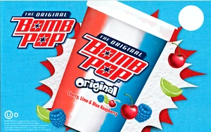 Menge 3 Bomb Pop Original Tasse (blauer Hase) Eiswagen Aufkleber 8"x 5" - Bild 1 von 1