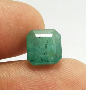 3.75 Ct Natural Square Cut Green Emerald NO Treatment Zambia Good Quality Gems - Picture 1 of 10