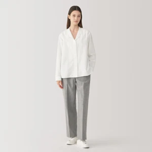 Camicia donna MUJI Labo seta cotone collo aperto bianca FedEx - Foto 1 di 9