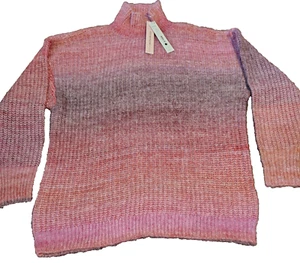Aqua Women S Mock Neck Sweater Pink Mist Size Small - Picture 1 of 5