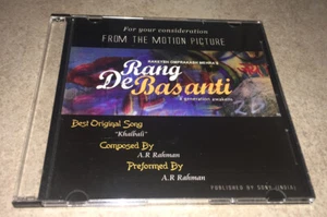 Rang De Basanti FYC Oscar Promo CD Best Song A.R. Rahman Khalbali Rare OOP LOOK - Imagen 1 de 5