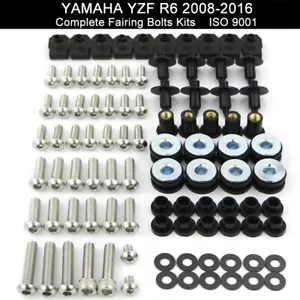 Stainless Full Fairing Bolt Kit Bodywork Screws Fit For Yamaha YZF R6 2008-2016 - Foto 1 di 12