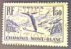 🟪...FRANCE -1937 - WORLD SKI CHAMPIONSHIP Mt.Blanc - 1F50 BLUE - FINE USED