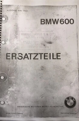 BMW 600 ISETTA 1957 1958 1959 Manual de piezas LISTA DE PIEZAS DE REPUESTO COPIA ALEMANA Foto 1 de 4