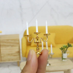 Miniatur-Kerzenleuchter Tischzubehör Puppenstube Maßstab 1:12 ## - Bild 1 von 14