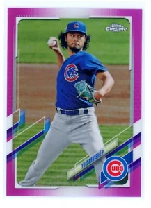 Topps Chrome 2021 - Yu Darvish Pink Parallel Retail Exclusive Chicago Cubs #177 - Picture 1 of 2