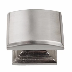 GlideRite 1-1/4" Domed Convex Square Cabinet Knob Satin Nickel - 5740-SN-1 - Picture 1 of 7