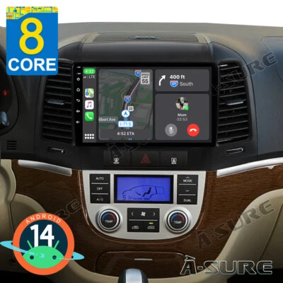 8 Core 4+64GB Android 14 Autoradio CarPlay NAVI Für Hyundai Santa Fe 2006-2012 - Bild 1 von 4