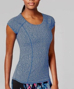 New Calvin Klein Performance Women's Workout Space Dye Cap Sleeve Tee PF6T1888 - Picture 1 of 4