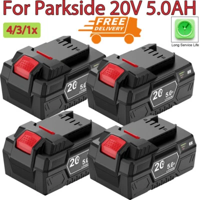 DREAMDASH 4/2x Para PARKSIDE X20V TEAM Tools Batería 5.0 Ah PLG 20 A1, PLG 20 C3 vatios 20 voltios