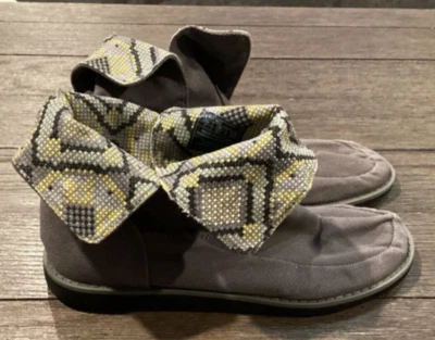 Sanuk Drop Top Botín Zapato Mujer 7 Gris Plegable Sin Cordones Ligero Foto 1 de 3