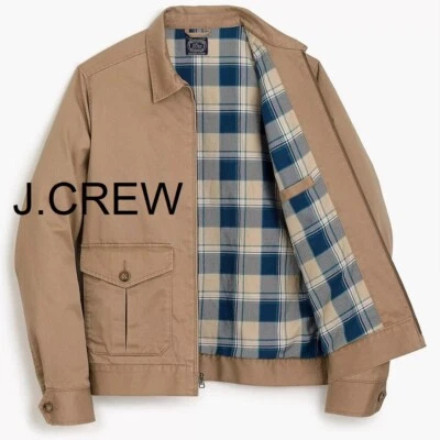 J.CREW chino cotton jacket XL beige khaki tan light basic classic Harrington NWT - Image 1 of 4