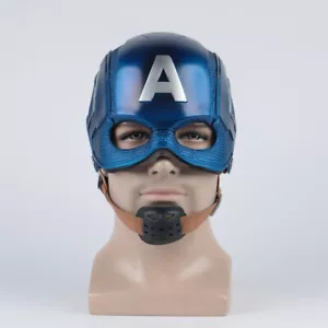 Cosplay Captain America Helmet Superhero Steve Rogers Helmet PVC Masquerade Prop - Picture 1 of 12