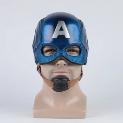 Cosplay Captain America Helmet Superhero Steve Rogers Helmet PVC Masquerade Prop - Image 1 of 4