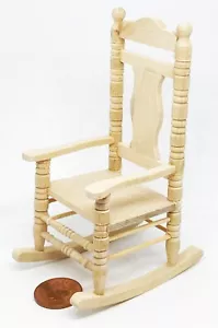 Dolls House Rocking Chair Natural Finish Tumdee 1:12 Scale Miniature Furniture - Picture 1 of 8