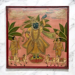 Shrinathji Pichwai Wall Art, Indian Mythological Painting - Picture 1 of 4