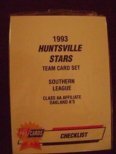 1993 HUNTSVILLE STARS MINOR LEAGUE TEAM SET OAKLAND A'S FLEER PROCARDS