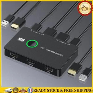 KVM Switcher Box Plug and Play Video Switcher Display Equipment for 2 PC Sharing - Bild 1 von 12