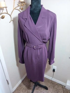 Preview Collection lila Kleid mit Gürtel Langarm Größe 4 Versand am selben Tag!!! - Bild 1 von 24