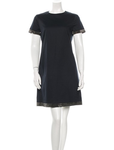 ABITO DA PASSERELLA BURBERRY BORCHIE MANICHE CORTE NUOVO CON ETICHETTE TAGLIA US 4 UK 6 $795 NERO ORIGINALE.