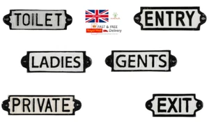Vintage Style Cast Iron Wall / Door Sign Plaque - Toilet, Gents, Ladies, Private - Picture 1 of 25