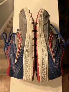 Saucony Cohesion 13 LTT Size 2M Red Blue Gray White Nice - Picture 1 of 6