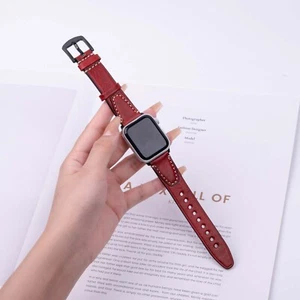 Genuine Leather Apple Watch Band Strap for iWatch Series 10 9 8 7 Ultra 38-49mm - Picture 1 of 16