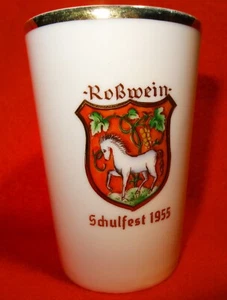 OSTALGIE - Roßwein - Sammelbecher - Andenken Schulfest 1955 - mit Wappen - Bild 1 von 7