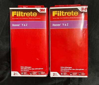 New Official Filtrete 3M Hoover Y & Z Ultra Allergen Synthetic Vacuum Bag ~Qty 2 - Image 1 of 2