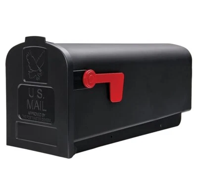 Architectural Mailboxes Parsons Medium Capacity Plastic Post Mount Mailbox Black - Image 1 of 4