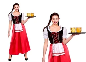 Ladies BAVARIAN BEER WENCH Oktoberfest Bavarian Fancy Dress Costume UK Size 8-24 - Picture 1 of 6