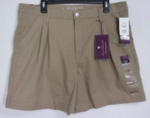 Pantalones Cortos Plisados Gloria Vanderbilt Avellana Tiro Alto Talla 18 38x5.5 PJ1470 - Imagen 1 de 2