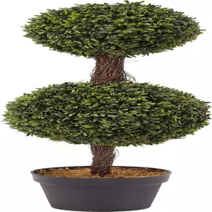 Pure Garden Artificial Podocarpus-36” Double Ball Style Faux Plant in Green - Picture 1 of 6