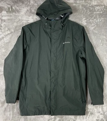 Columbia Omni Tech green Hooded Rain Jacket Lightweight Men Size XL waterproof - Image 1 of 4