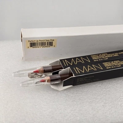 IMAN Perfect Lip Pencil Sexy Pink .05 oz w/ Sharpener Cap Pack Of 2 New In Box - Image 1 of 4
