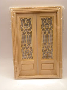 Casa de muñecas 1:12 miniatura madera doble puerta se puede pintar VENTA S4T2 I4N9 NUEVO - Imagen 1 de 7