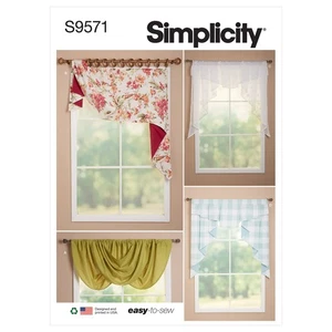 Kit de patrón de costura de cenefa de ventana Simplicity código S9571 para ventanas de 40" de ancho - Imagen 1 de 1