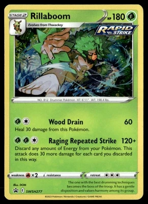Rillaboom Promo  SWSH: Sword & Shield Promo Cards SWSH277 NM Pokémon TCG - Image 1 of 2
