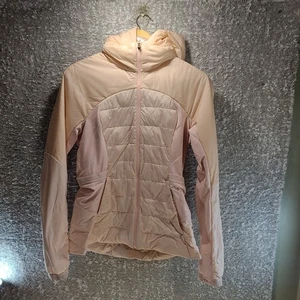 Lululemon Down For It All Jacke Größe 8 rosa Kapuze durchgehender Reißverschluss wattiert - Bild 1 von 9