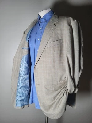 Blazer chaqueta de abrigo deportivo a cuadros azul marrón claro Astor & Black 50R a medida  Foto 1 de 4