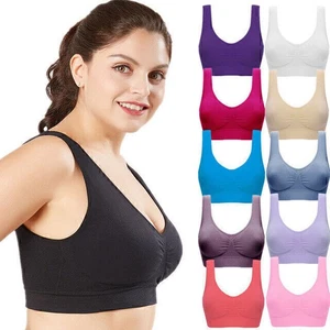 3er Pack Bra BH Seamless Bustier Yoga Sport "ohne Bügel" Unterwäsche Damen S-6XL - Bild 1 von 19