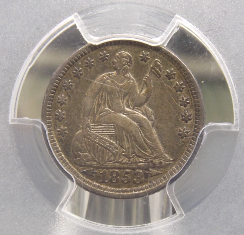 1853 "P" Seated Liberty Half Dime *ARROWS* H10 PCGS XF45 #785 Extra Fine ECC&C - Image 1 of 4