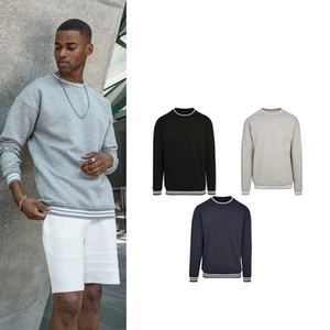 Sudadera para hombre College Sweat Crew - mezcla de algodón puños acanalados estilo universitario - Imagen 1 de 7