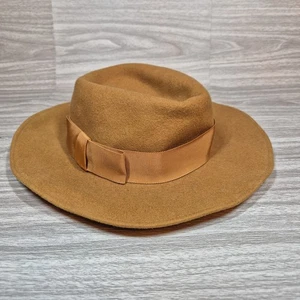 Vintage Jaeger Hat Wool Felt Fedora Camel Tan Made in Great Britain 1970s Smart - Picture 1 of 7