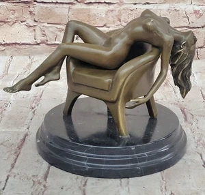 Escultura Art Deco Occidental Mujer Desnuda Niña Firmada Estatua de Bronce Decoración Fundida Caliente - Imagen 1 de 10