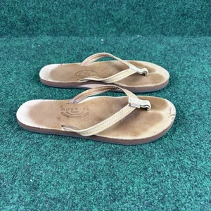 Rainbow Narrow Strap Premier Leather Women’s Flip Flops Sandals Sz Large 7.5/8.5 - Picture 1 of 6