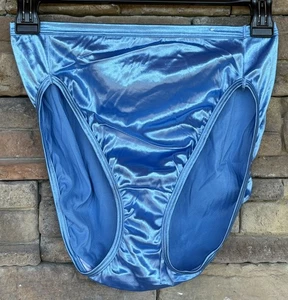 Vanity Fair Y2K Second Skin 7 L Blau High Waist Vintage Bikini Unterwäsche Panty - Bild 1 von 3