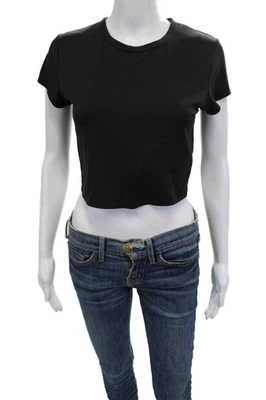 Camiseta Uniqlo Mujer Recortada Básica Negra Cuello Redondo Manga Corta Talla S Foto 1 de 4