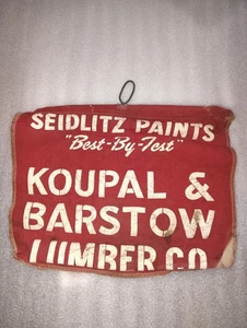 Vintage Stoffbanner Seidlitz Farben Koupal & Barstow Lumber Co Nebraska Schild - Bild 1 von 6