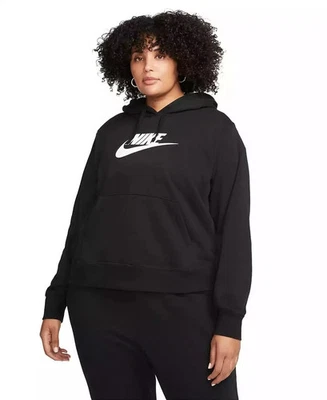 Nike Talla Grande Ropa Deportiva Activa Club Sudadera con Capucha Polar Para Mujer 2X Negra Foto 1 de 4
